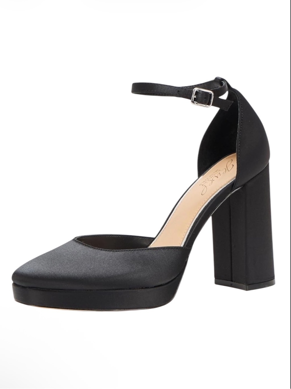 Jewel Badgley Mischka Black Satin Pump Size 11